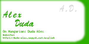 alex duda business card